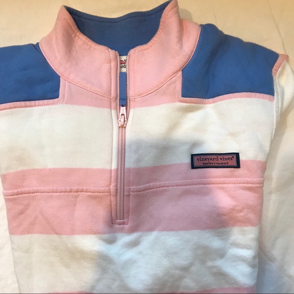 Pink and blue striped shep shirt
